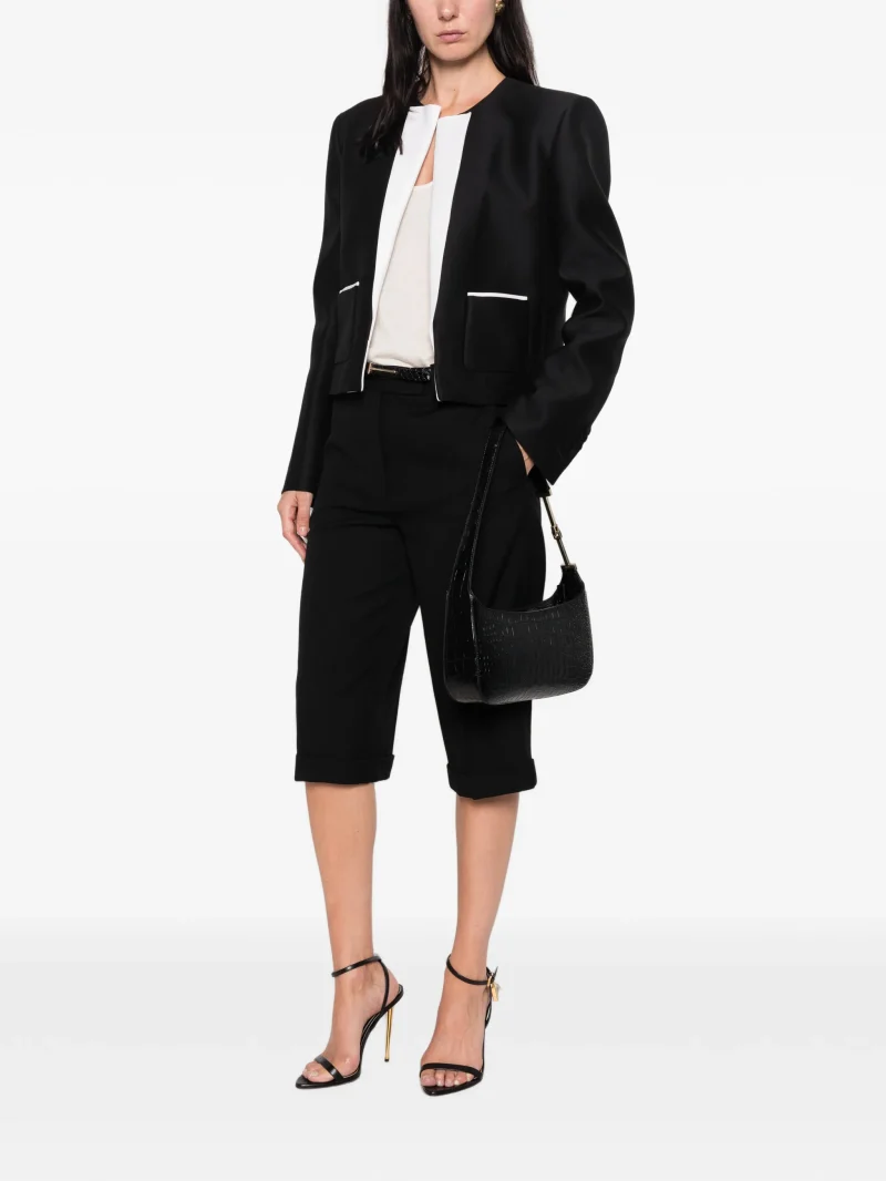 Pantaloni TOM FORD Pressed-Crease Turned-Up negru - imagine 4