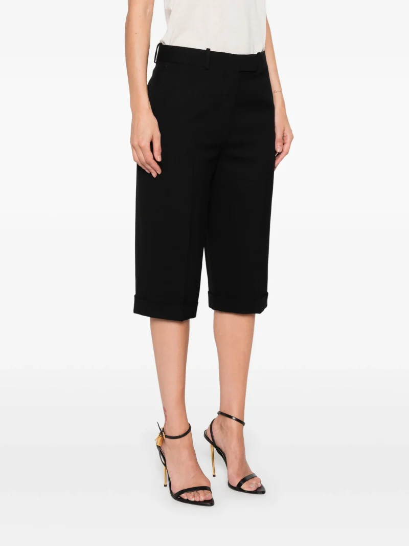 Pantaloni TOM FORD Pressed-Crease Turned-Up negru - imagine 3