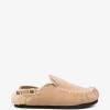 Saboti Fabiana Filippi shearling-lined whipstitch-trim bej