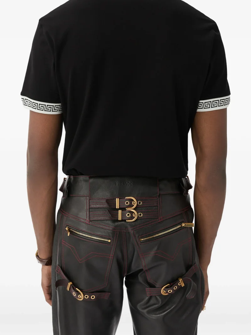 Tricou Versace stretch cotton-jersey negru - imagine 4
