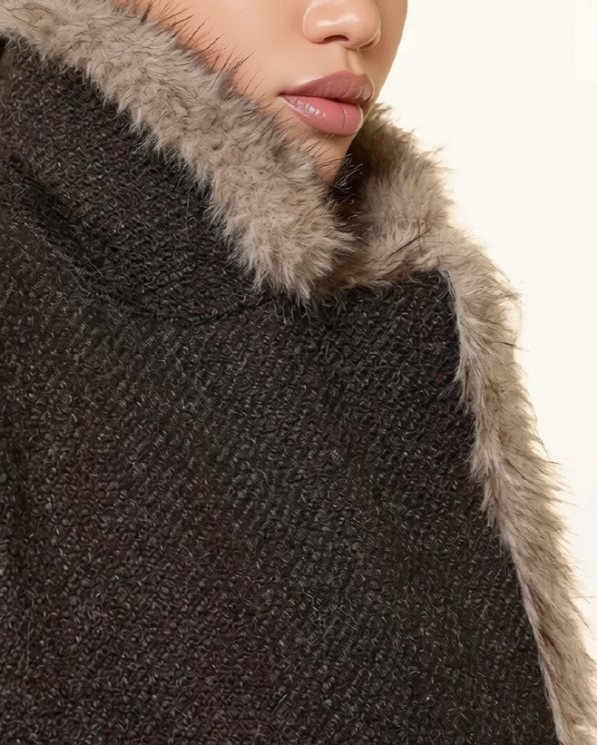 Jacheta Antonelli Faux-Fur Collar maro - imagine 4