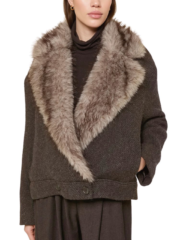 Alternative view of Jacheta Antonelli Faux-Fur Collar maro