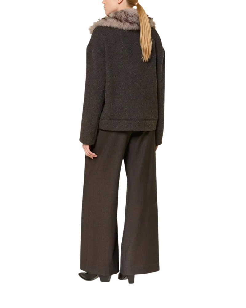 Jacheta Antonelli Faux-Fur Collar maro - imagine 3
