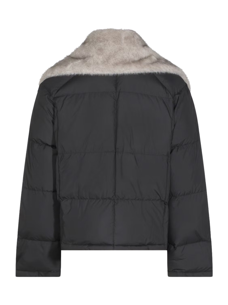 Alternative view of Jacheta Antonelli Fur-Trim Quilted negru