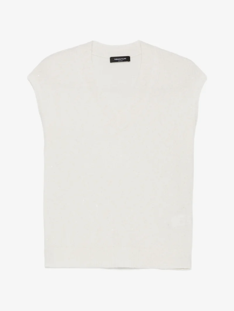 Vesta Fabiana Filippi sequin-embellished V-neck alb