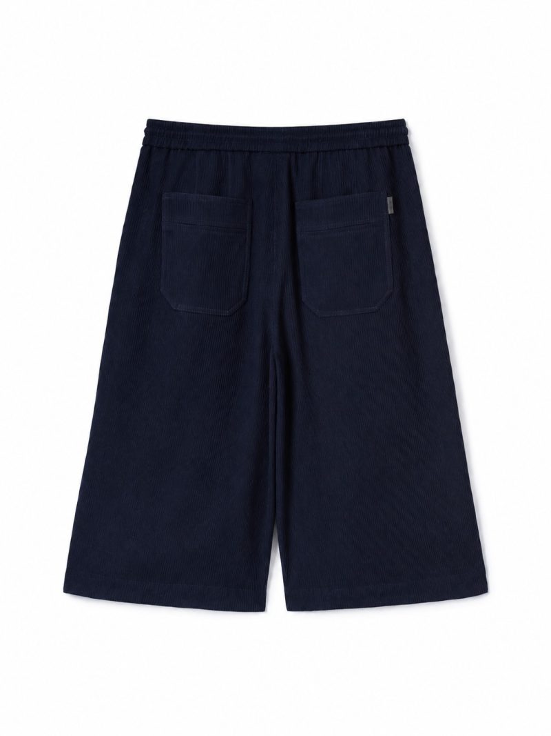 Alternative view of Pantaloni scurti Juun.J Ribbed Drawstring-Waist bleumarin
