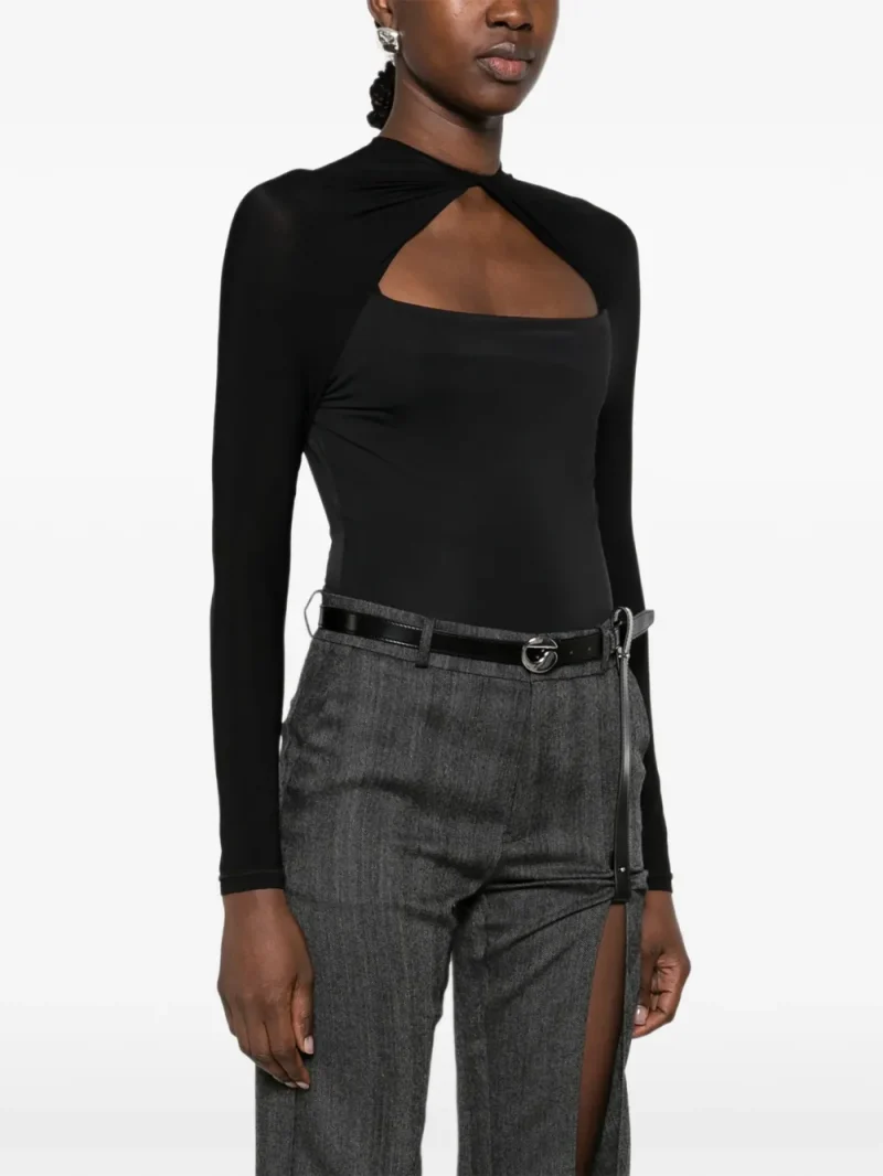 Body Coperni Cut-Out Long-Sleeve negru - imagine 3