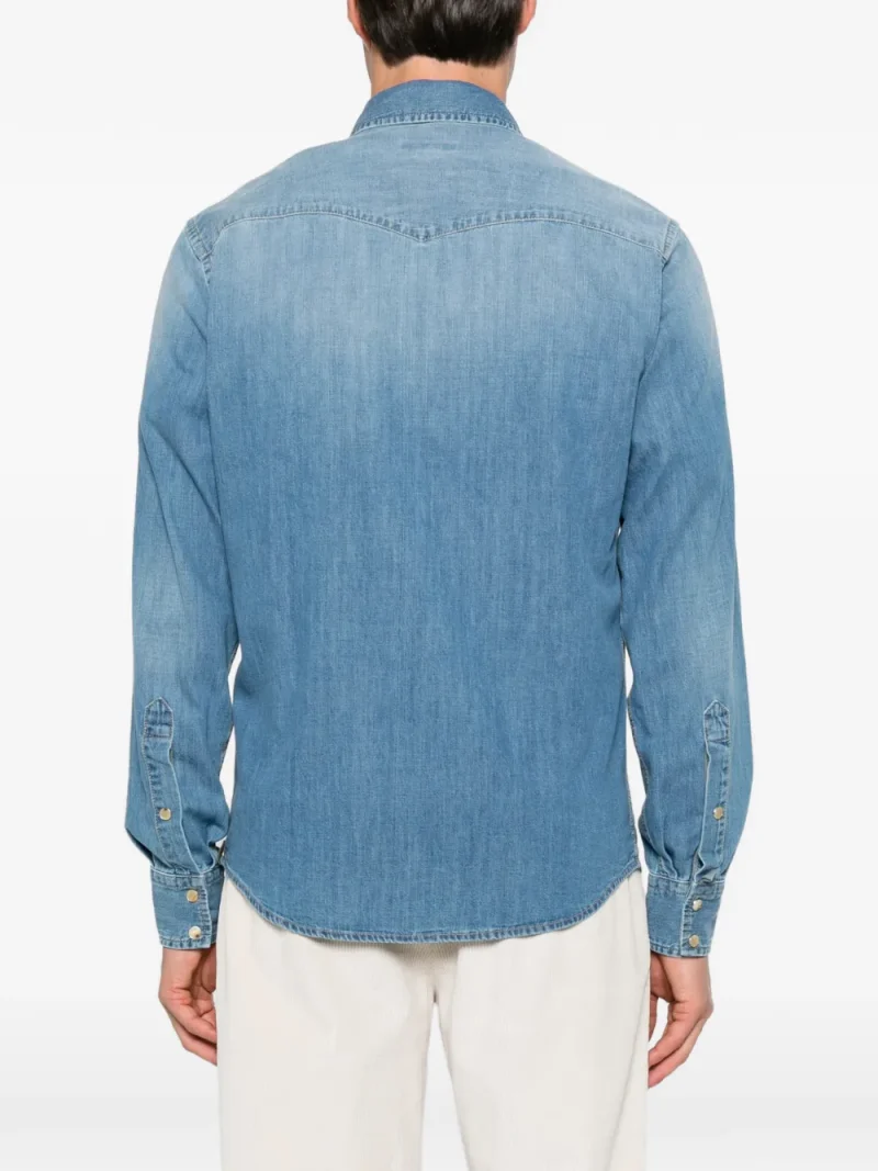 Alternative view of Camasa Jacob Cohen Western-Yoke Denim albastru
