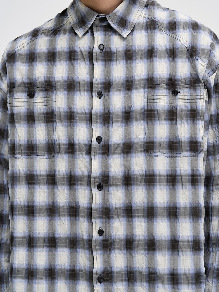 Camasa Juun.J Check-Pattern alb - imagine 4