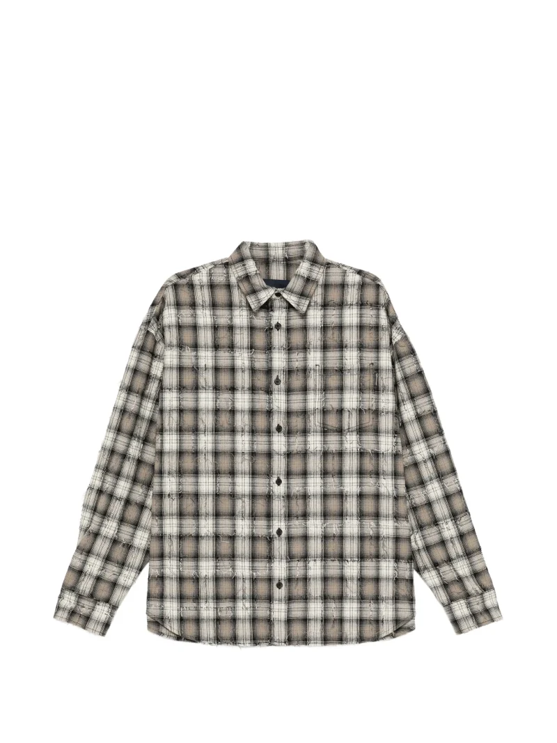 Camasa Juun.J Distressed Check bej