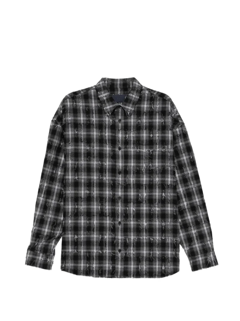 Camasa Juun.J Distressed Check negru