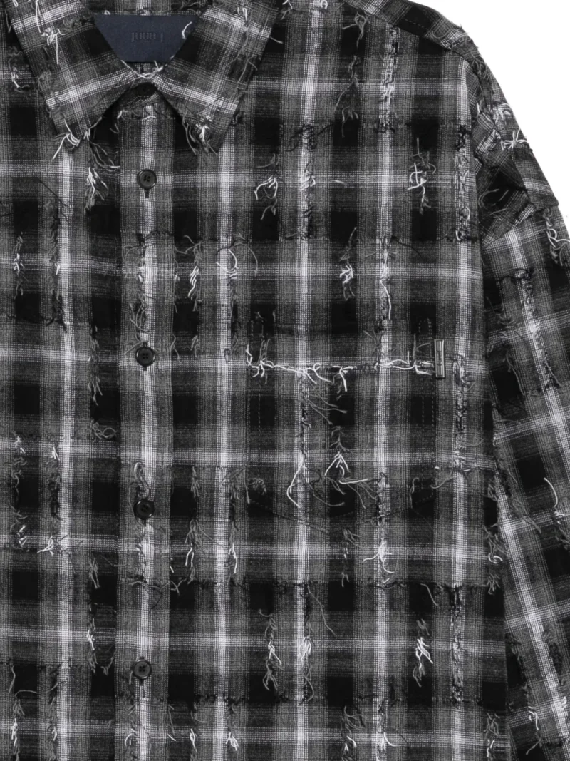 Camasa Juun.J Distressed Check negru - imagine 3