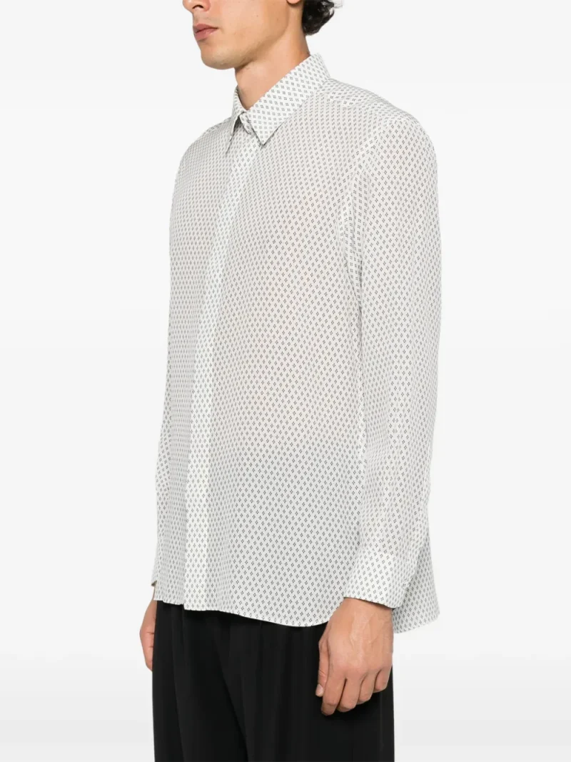 Camasa TOM FORD Diamond-Pattern alb - imagine 3