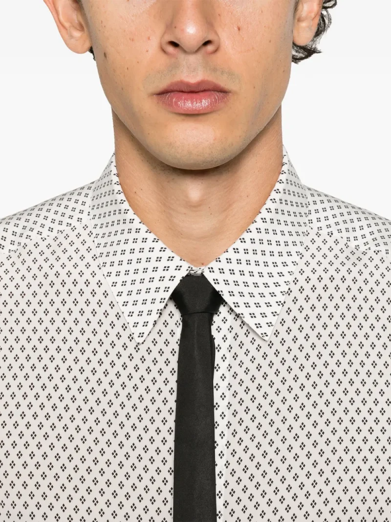Camasa TOM FORD Diamond-Pattern alb - imagine 5
