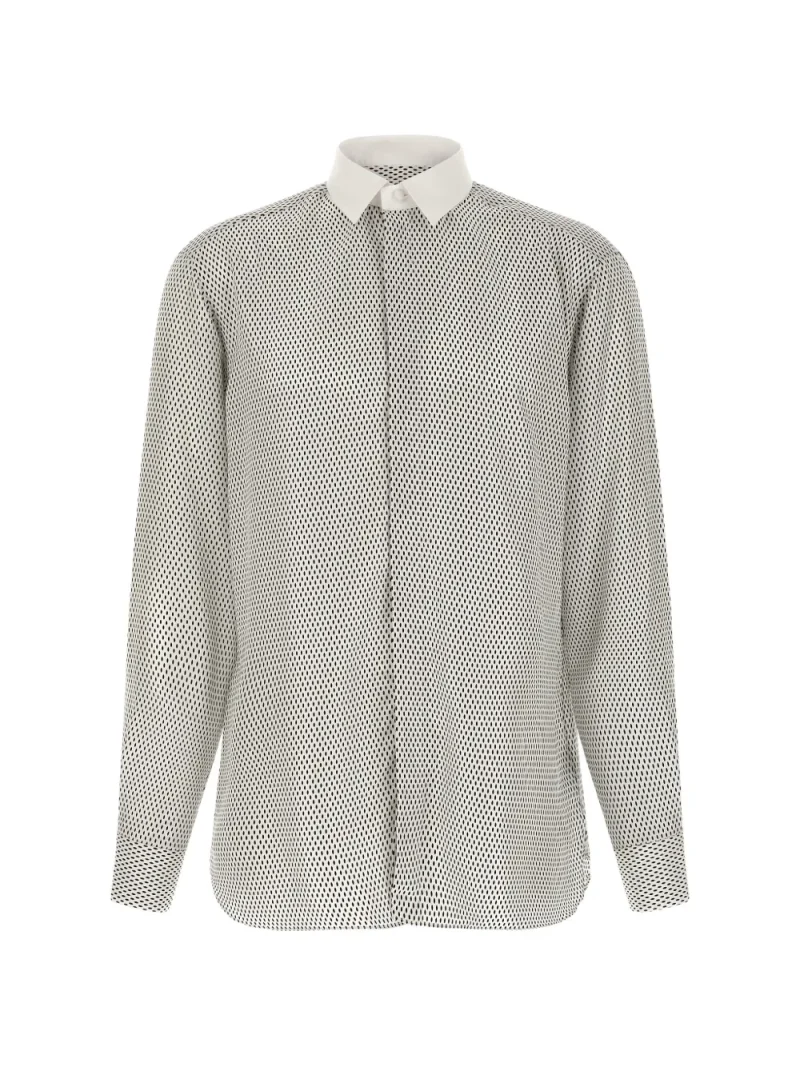 Camasa TOM FORD Micro-Geometric Print alb