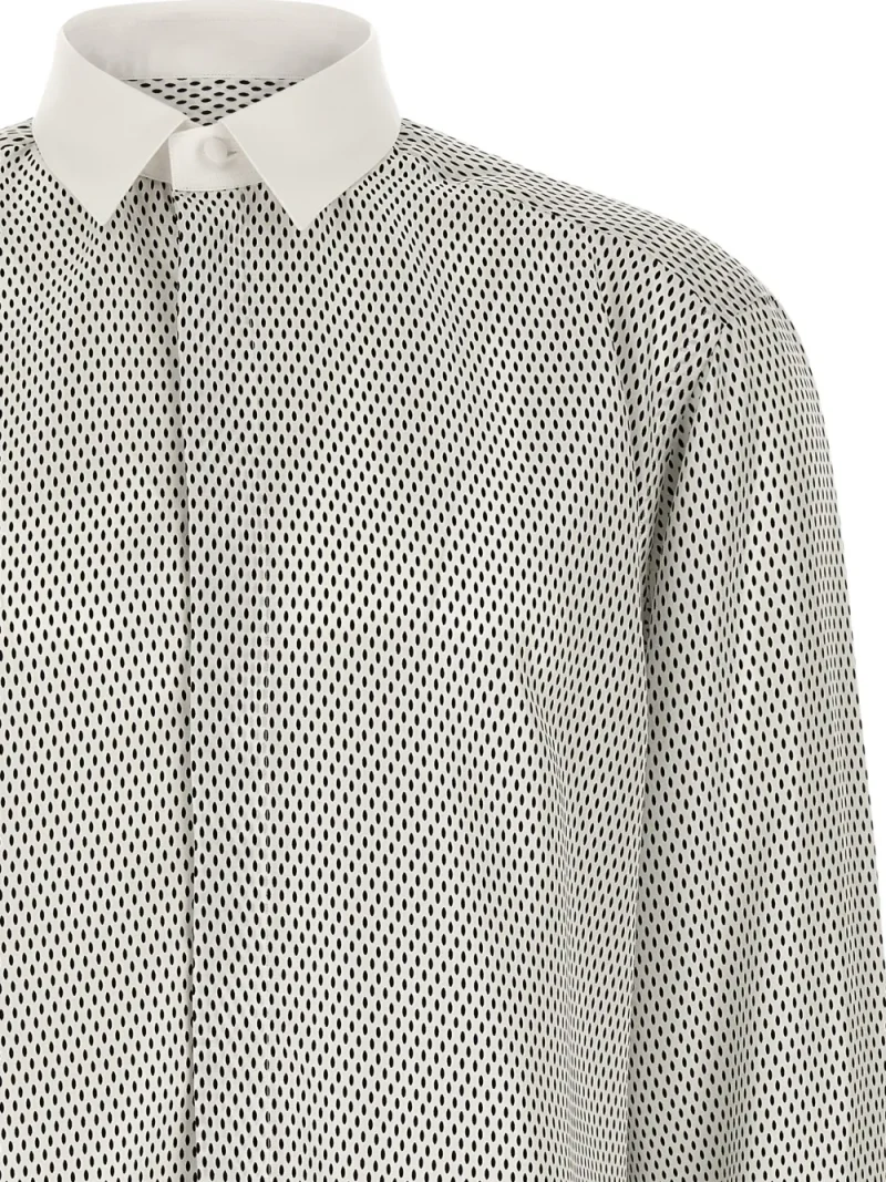Camasa TOM FORD Micro-Geometric Print alb - imagine 3