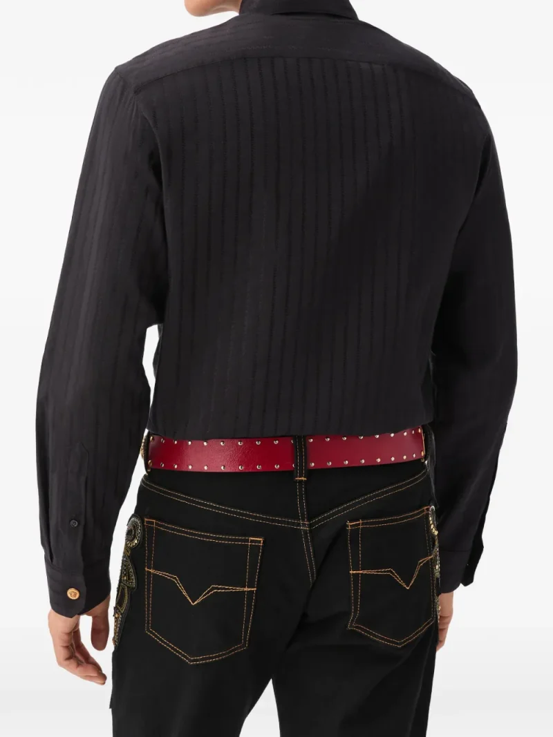 Alternative view of Camasa Versace Jacquard Cotton-Silk Regular negru