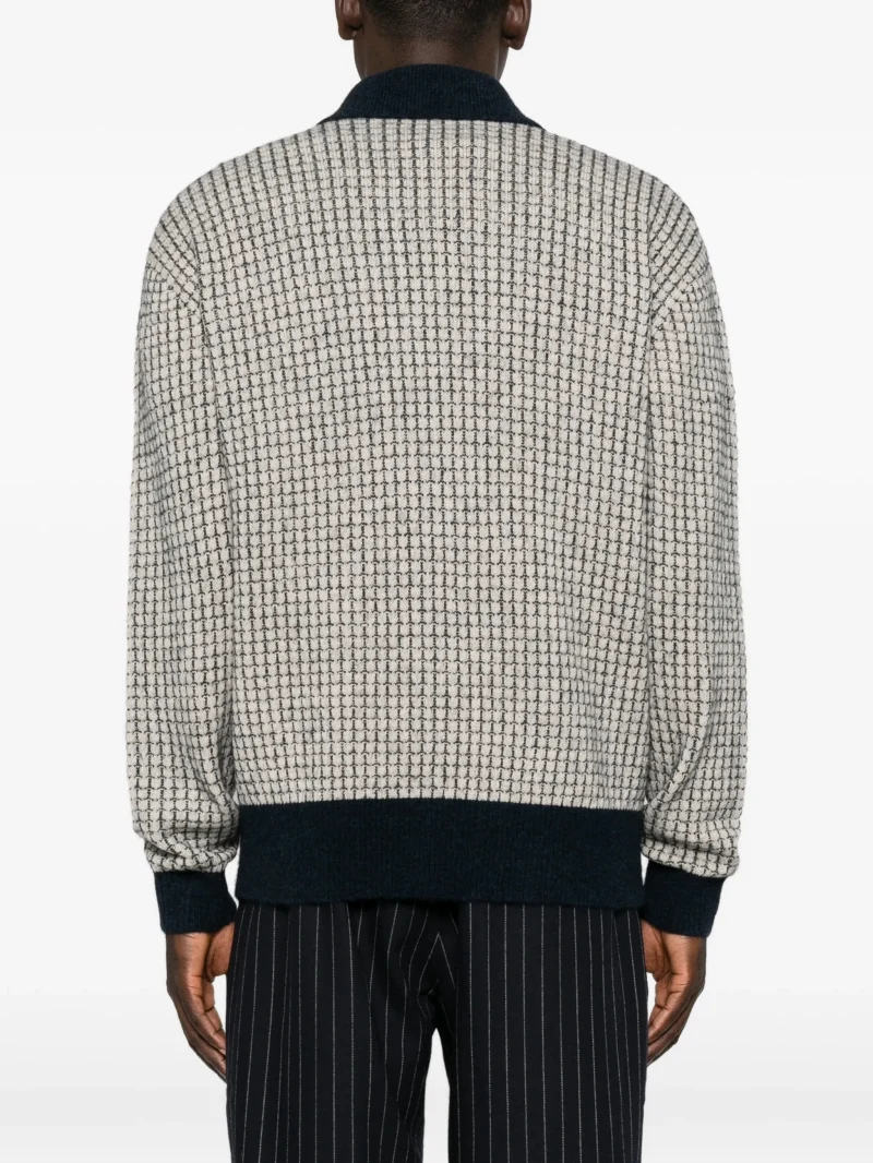 Alternative view of Cardigan Drole de Monsieur Waffle-Knit Logo-Patch bej