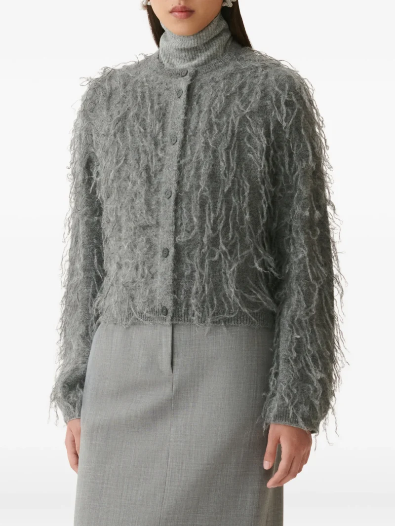 Alternative view of Cardigan Fabiana Filippi fringed knit gri