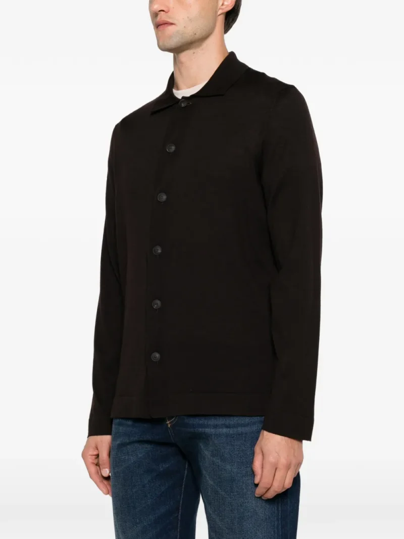 Cardigan Gran Sasso Button-Up Collared maro - imagine 3