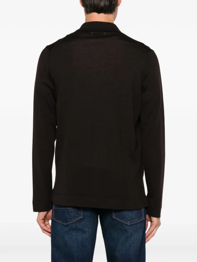 Alternative view of Cardigan Gran Sasso Button-Up Collared maro