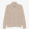 Cardigan Peserico Open-Knit Zip-Up bej