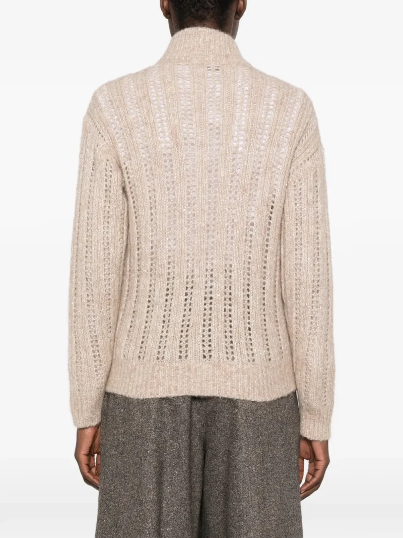 Alternative view of Cardigan Peserico Open-Knit Zip-Up bej