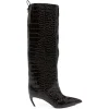 Cizme The Attico Lea Croc-Print Pointed maro
