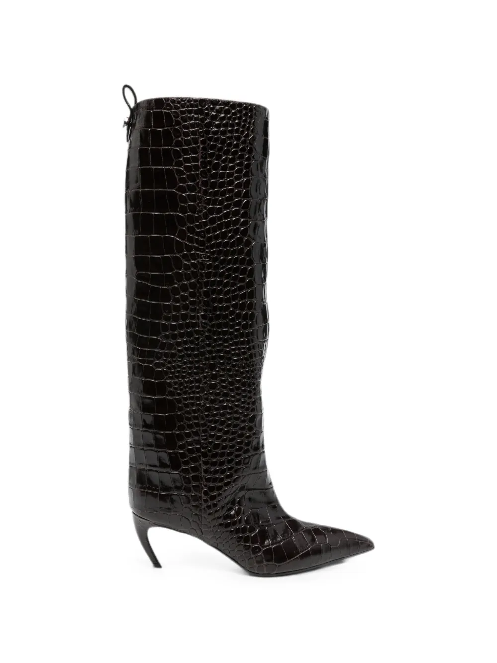 Cizme The Attico Lea Croc-Print Pointed maro