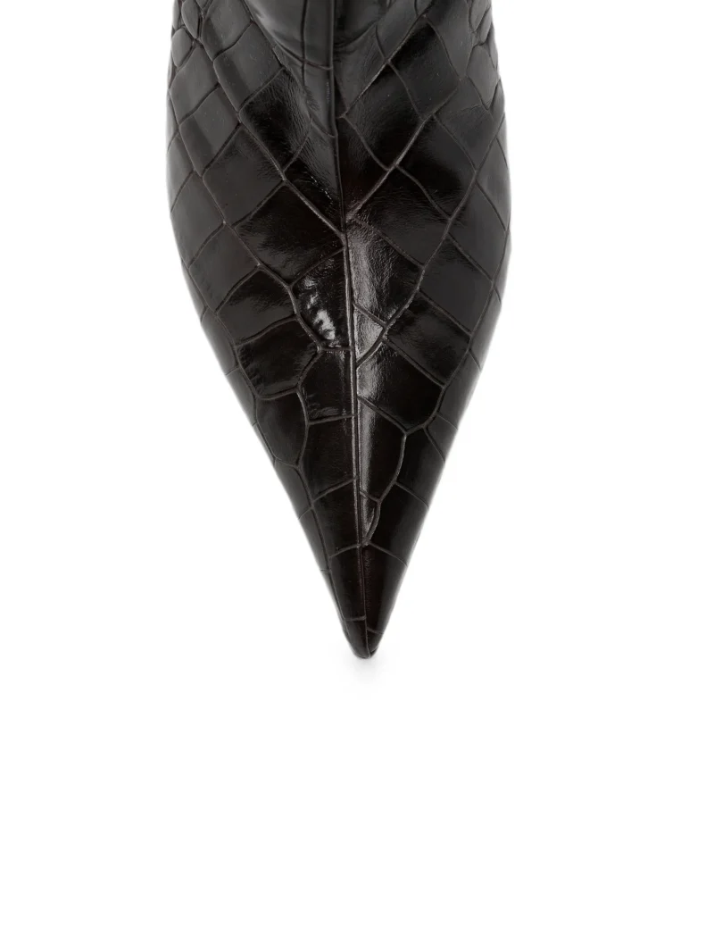 Cizme The Attico Lea Croc-Print Pointed maro - imagine 4