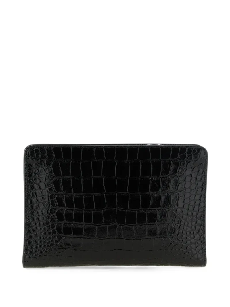 Clutch TOM FORD Crocodile-Effect Leather negru