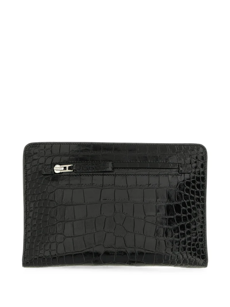 Alternative view of Clutch TOM FORD Crocodile-Effect Leather negru