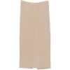 Fusta Antonelli Ribbed-Knit Rear-Slit bej