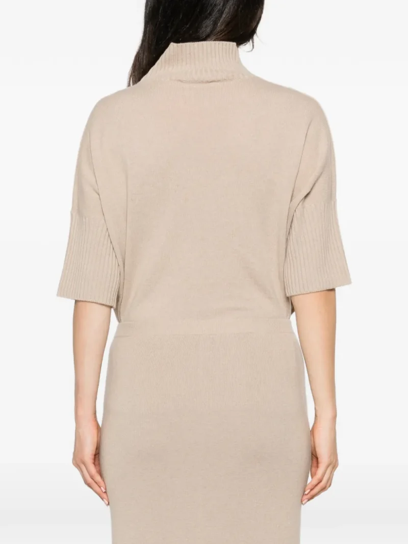 Alternative view of Fusta Antonelli Ribbed-Knit Rear-Slit bej