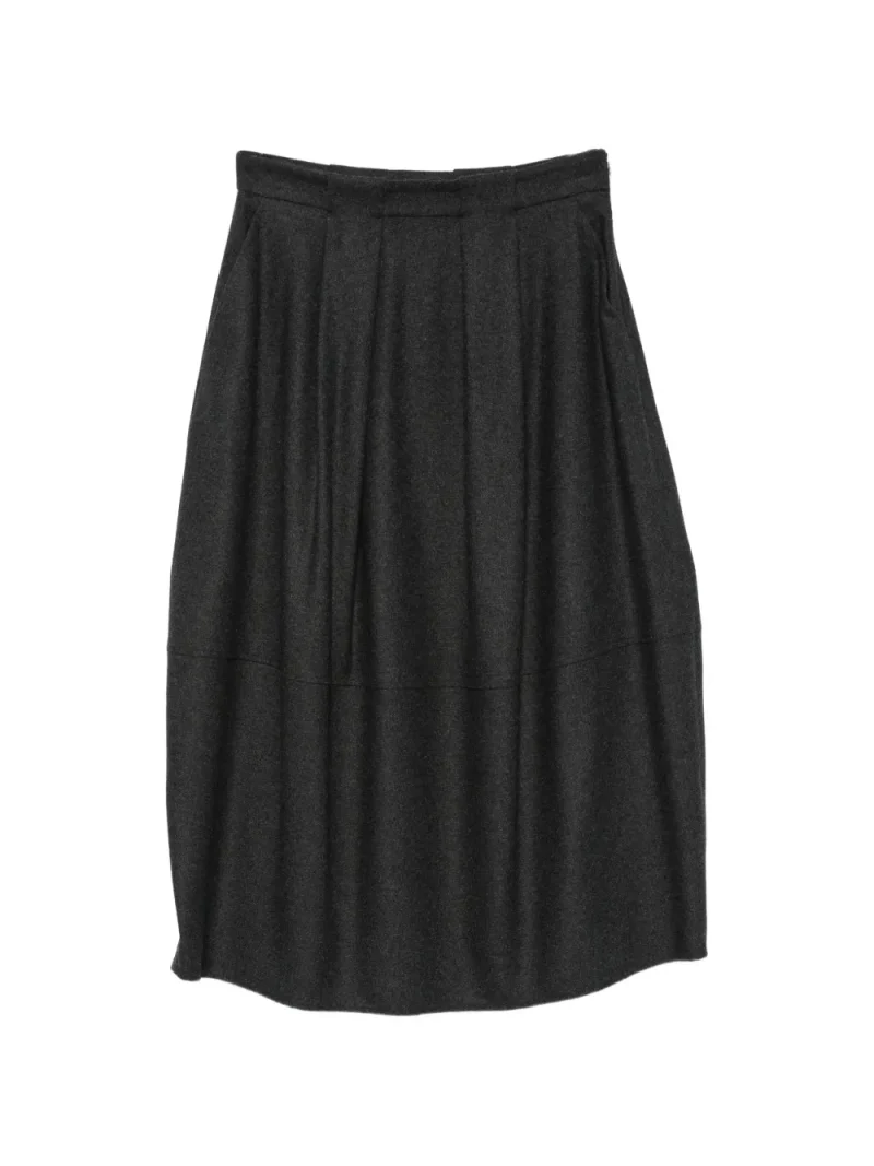Fusta midi Antonelli Pleated-Detail gri