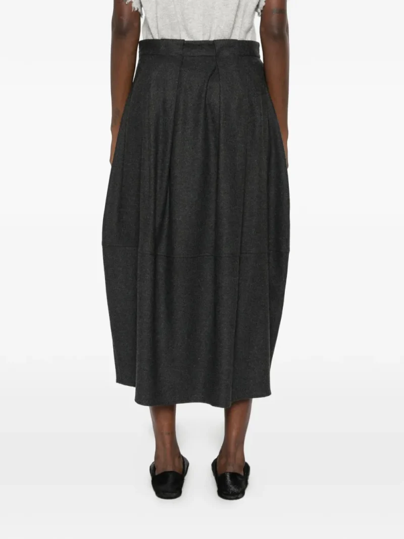 Alternative view of Fusta midi Antonelli Pleated-Detail gri