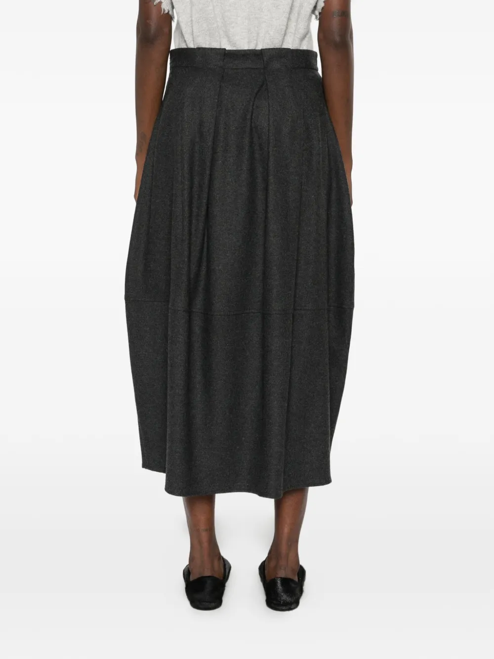 Fusta midi Antonelli Pleated-Detail gri - imagine 2