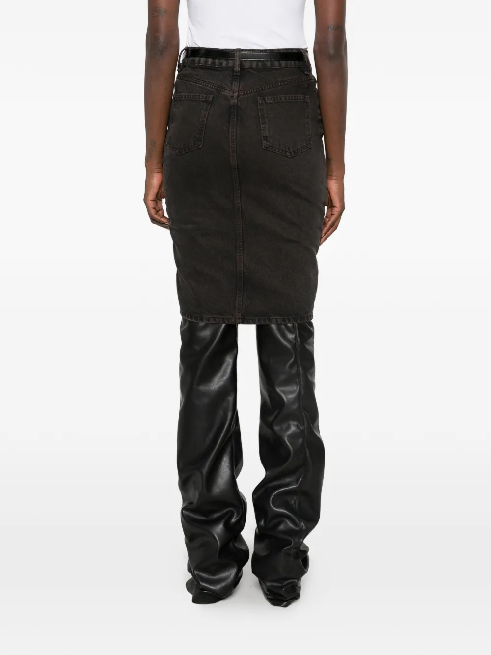 Fusta mini Coperni Buckled Slit-Detail maro - imagine 2