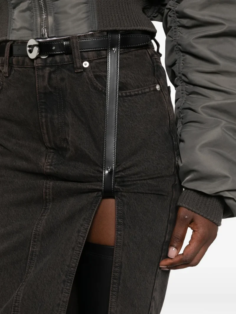Fusta mini Coperni Buckled Slit-Detail maro - imagine 5