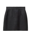 Fusta mini Versace Pinstripe Wool Twill gri