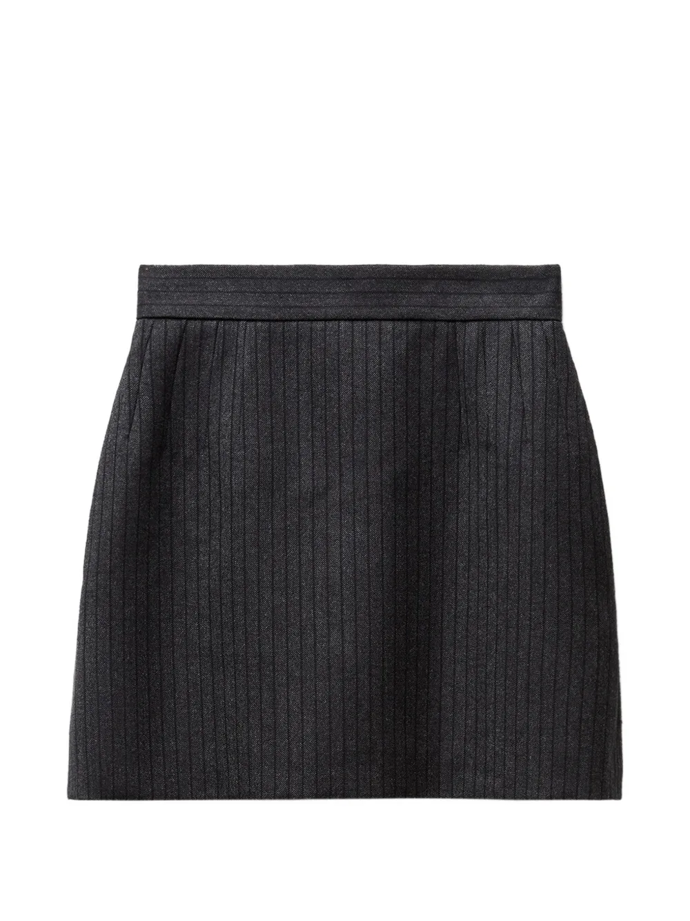 Fusta mini Versace Pinstripe Wool Twill gri