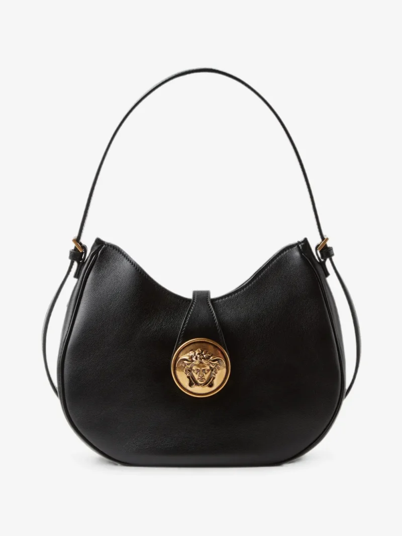 Geanta de umar Versace Embleme Nappa Shoulder negru