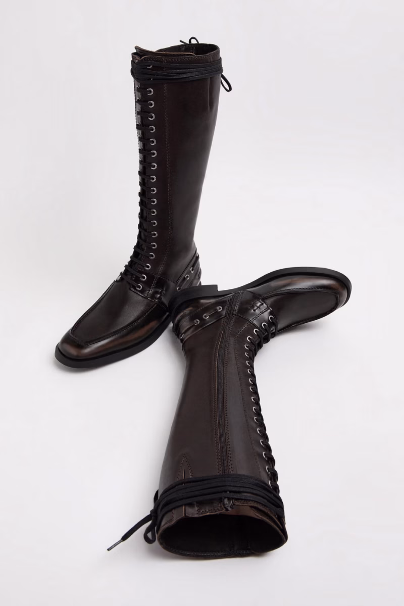 Ghete Miista Liesbeth Lace-Up maro - imagine 4