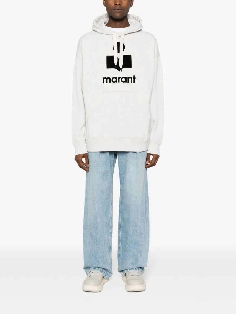 Hanorac MARANT Miley Logo-Print gri - imagine 4