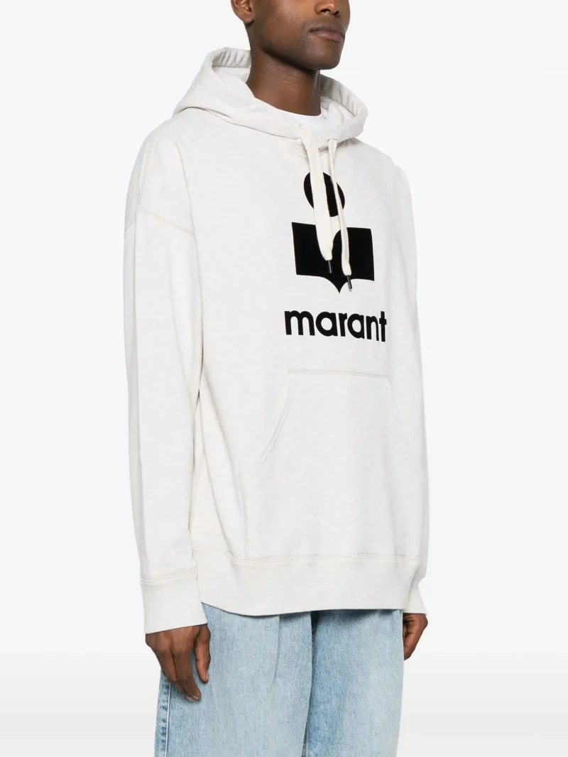 Hanorac MARANT Miley Logo-Print gri - imagine 3