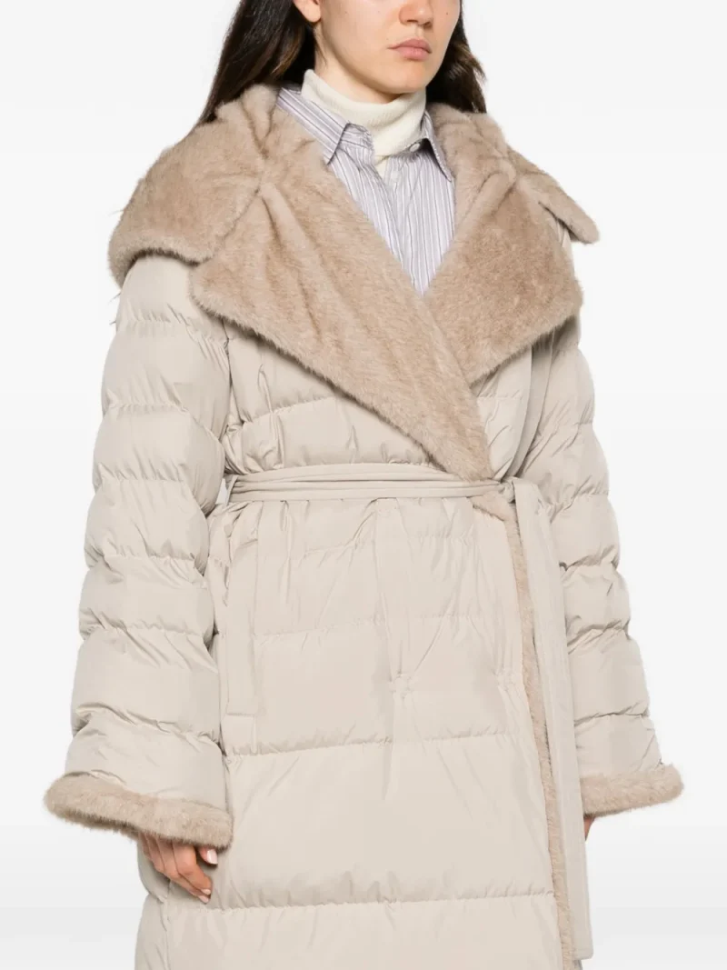 Jacheta Antonelli Fur-Trim Quilted bej - imagine 4