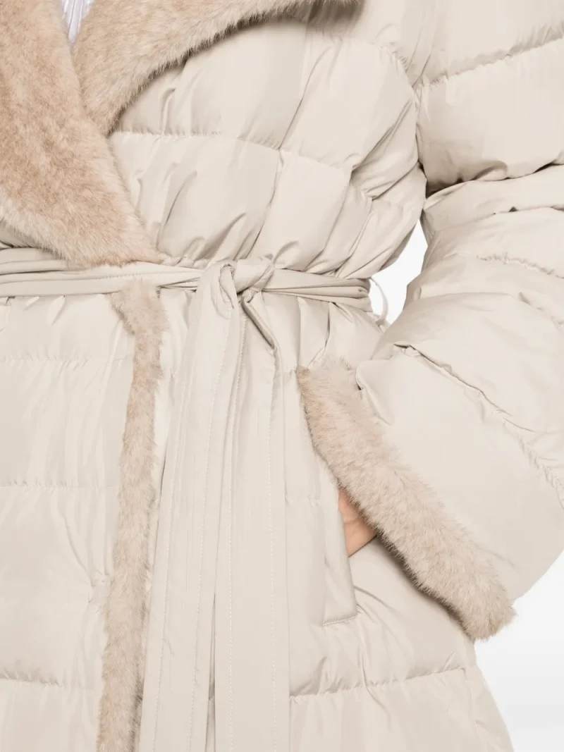 Jacheta Antonelli Fur-Trim Quilted bej - imagine 5