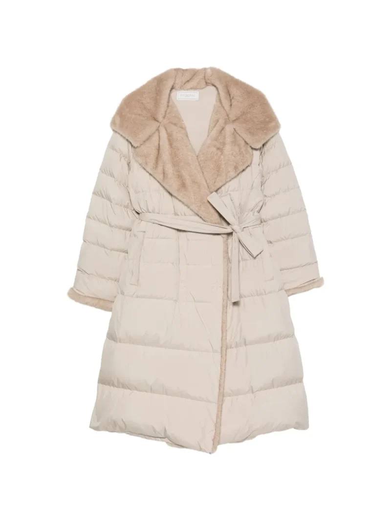 Jacheta Antonelli Fur-Trim Quilted bej