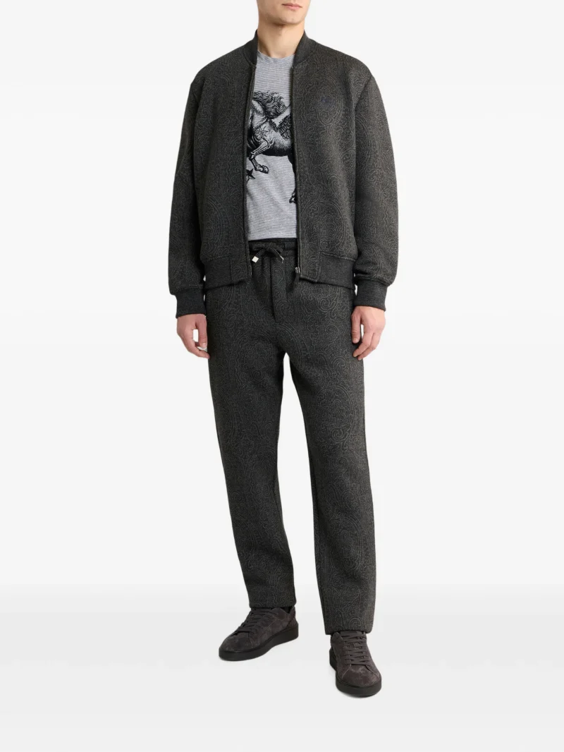 Jacheta ETRO Jacquard bomber Arnica Motif gri - imagine 3