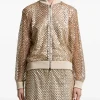 Jacheta Peserico Sequin-Embellished Mesh-Knit auriu